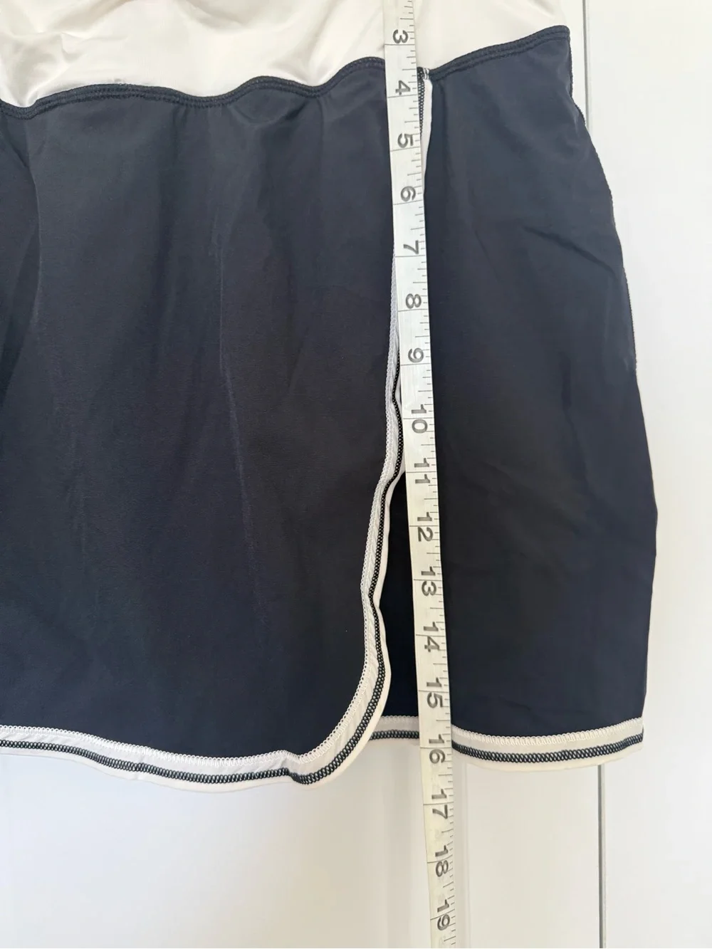 Black and White Athletic Skirt with Contrast Waistband